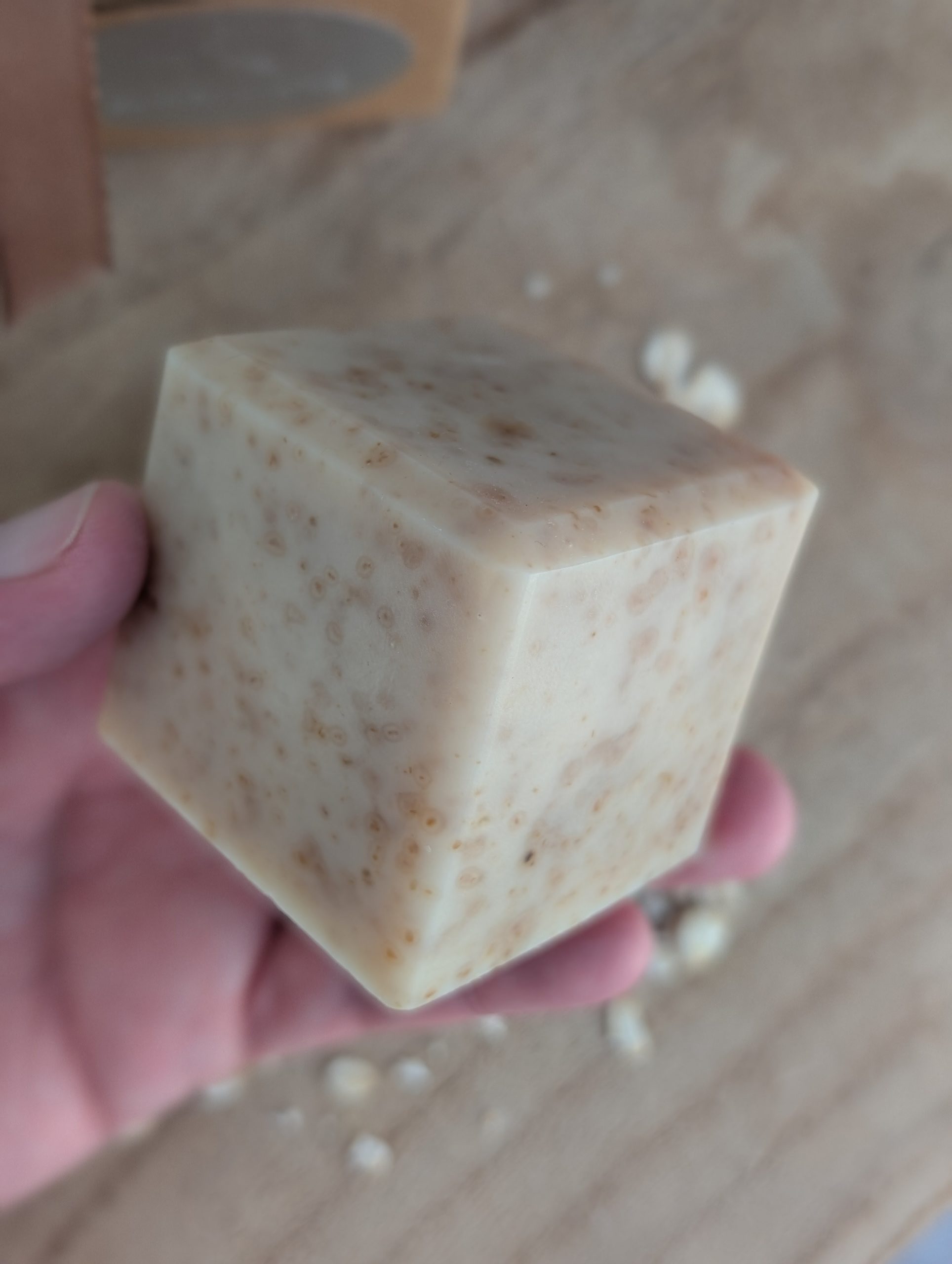 Premium Edition: 150g Irish Honey & Oat Milk Cube Soap (for sensitive skin - sweet, comforting, unscented) - Image 4